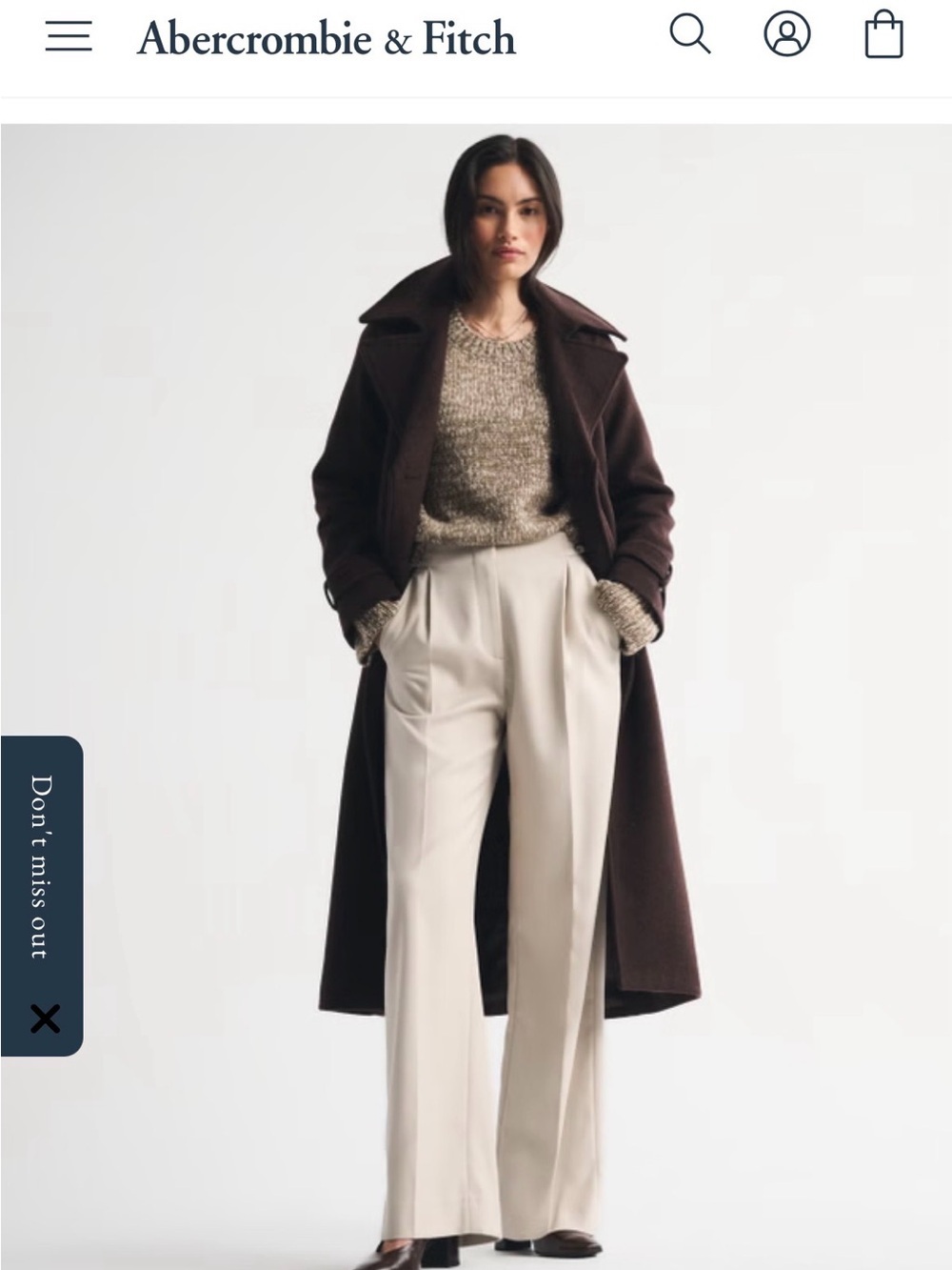 Abercrombie &Fitch Sloane Tailored Wide Leg Pant Women’s 37 Short NWT
